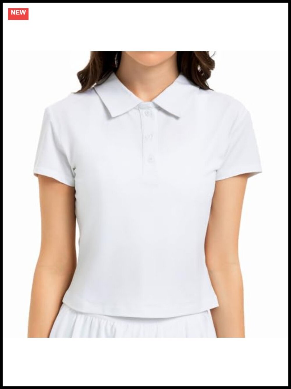 Women's Cropped Polo Shirt Athletic Golf Tennis T-Shirt Moisture Wicking Short